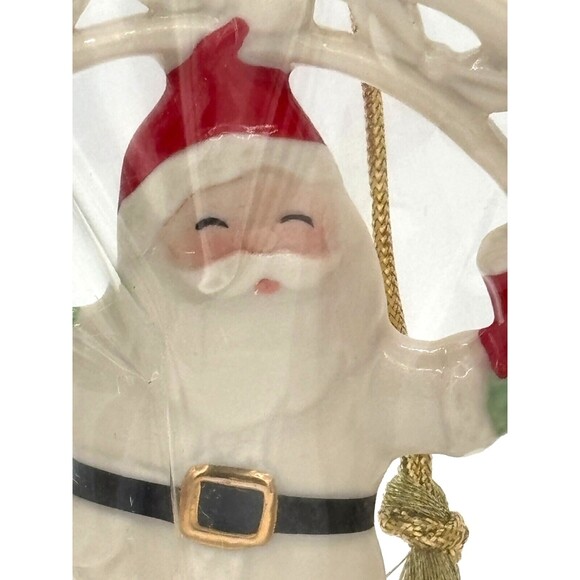 Lenox Pierced Figural Santa Christmas Ornament Bone China 24K Gold Accent 890028 - Picture 9 of 16